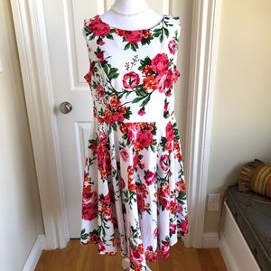Grace Karin Retro Rose Fit & Flare Dress (XL)